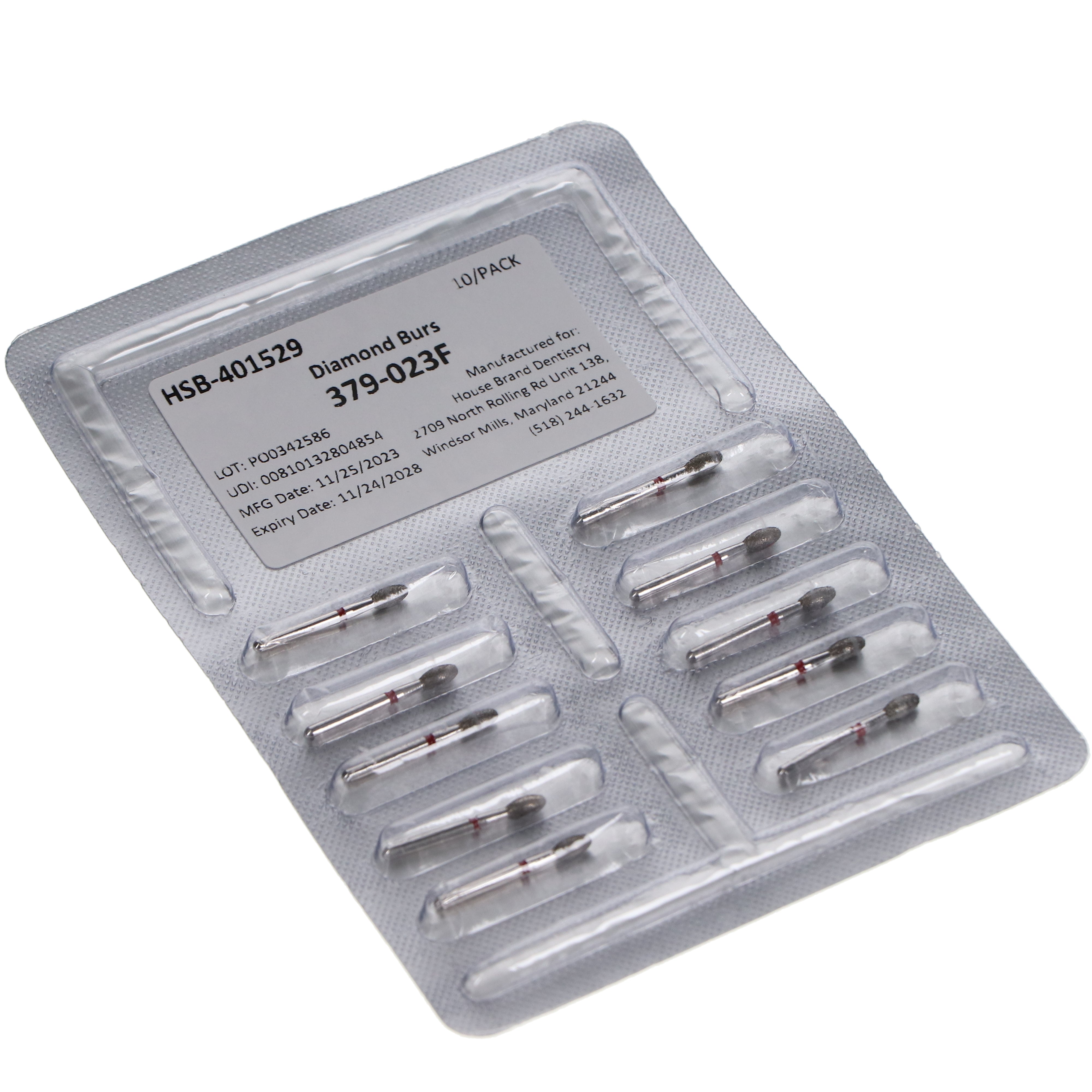 House Brand Dentistry 401529 FG 379-023F Football Fine Grit Diamond Burs 10/Pk House Brand Dentistry 401529 FG 379-023F Football Fine Grit Diamond Burs 10/Pk